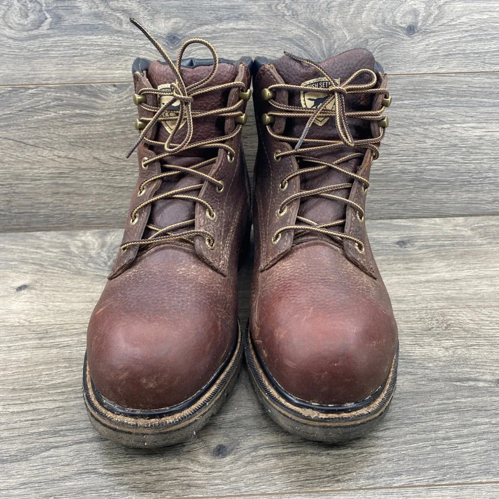 Irish Setter 83604 Work Boots Mens 8 Brown Leather Safety Toe EH Rated Rugged